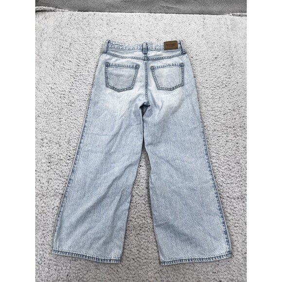 Abercrombie & Fitch Kids Jeans Girl 9/10 Short Hi-Rise Ultra Wide Leg Light Wash - Picture 8 of 10